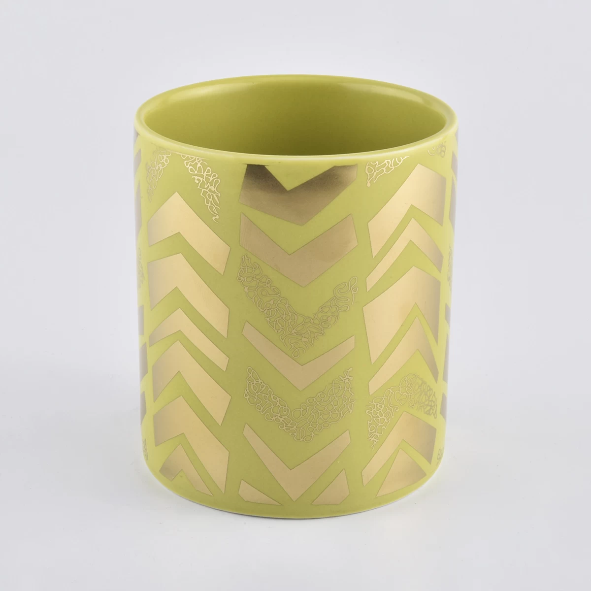 Custom Gold Decal On Ceramic Candle Vessels