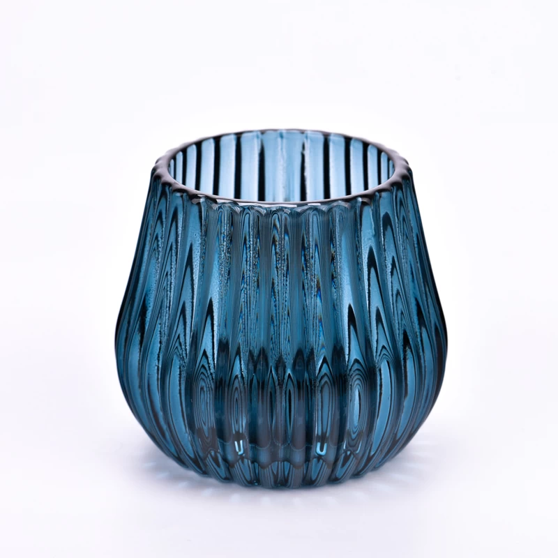 small capacity glass candle jar custom color glass vessels supplier