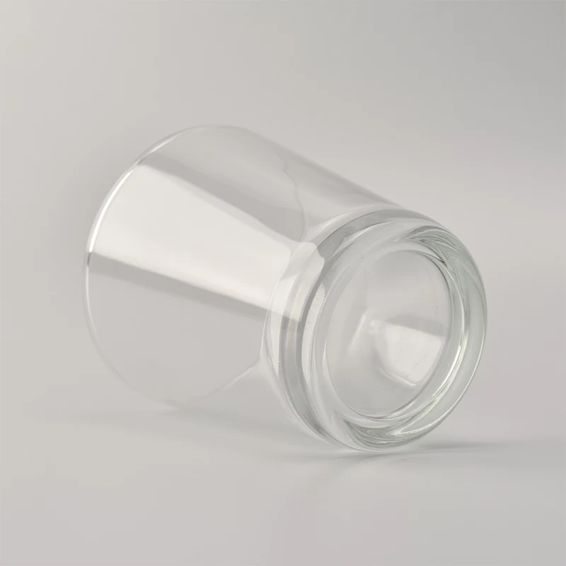 8 oz V shaped transparent glass candle jar