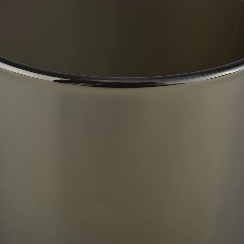 metallic smoky gray color glass candle holders