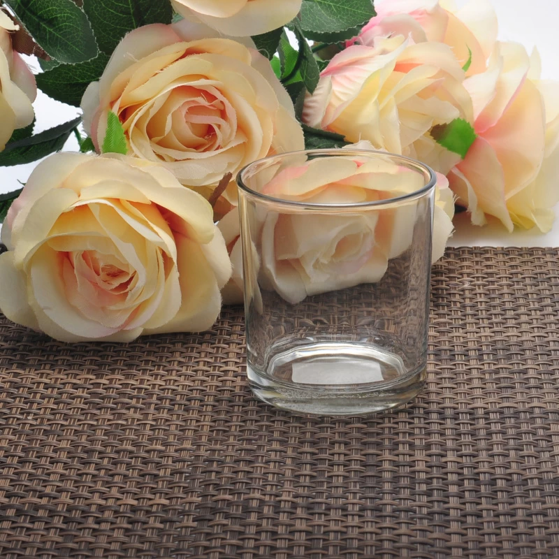 Wholesale Supplier Crystal Clear Round Glass Candle Holder Cups