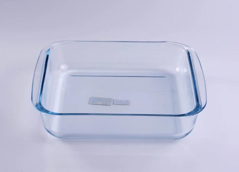 Clear Rectangle Dish Glass Plate With Handle