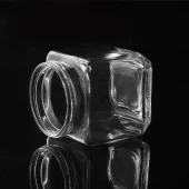 Large round strip container mason glass jar (2)