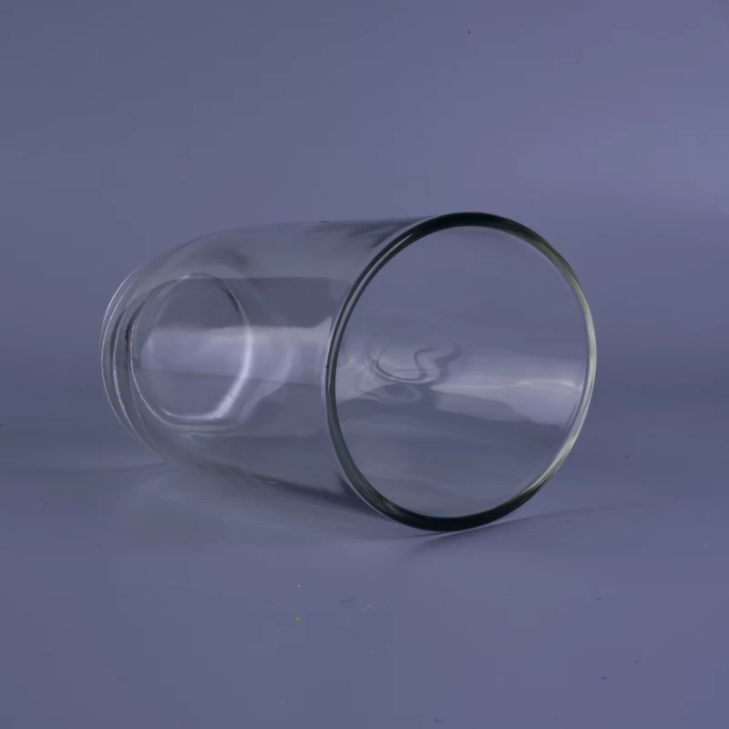 Different size big transparent candle holder glass 