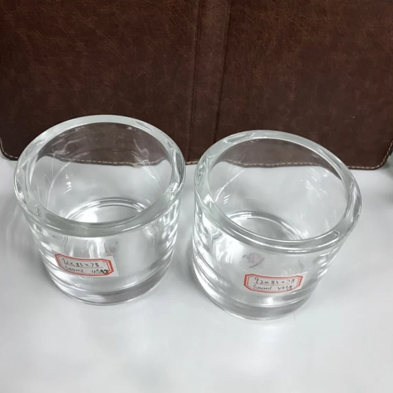 thick wall thick bottom glass candle holders