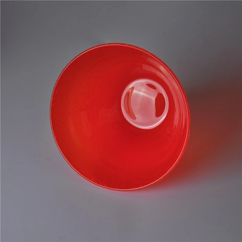 Red solid glass bowl for home decoration