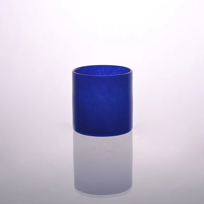 Glass colored votive candle holder for decoration