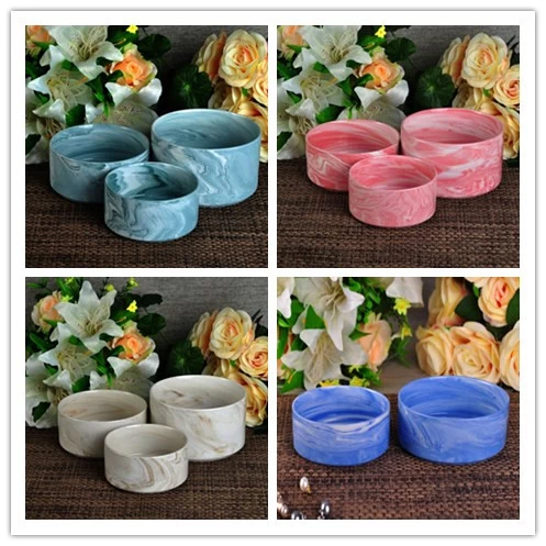 New arrived customized three size marble candle vessles