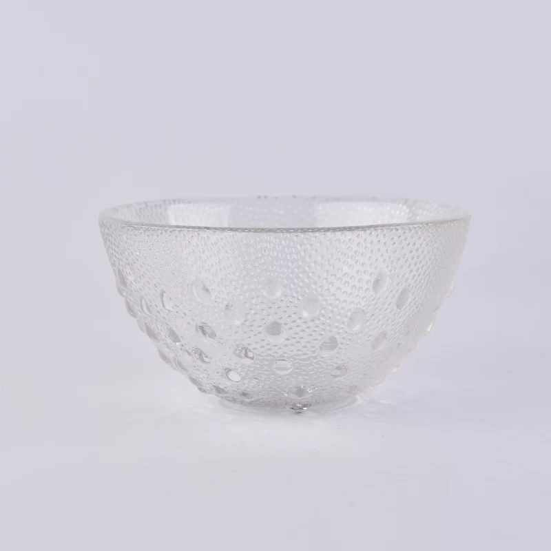 Unique transparent glass container bowl for scent candle
