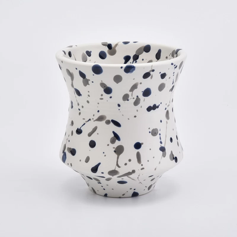 12oz luxury ceramic jars with stone finish