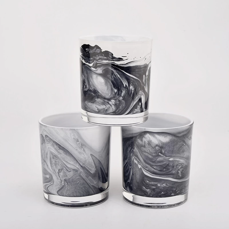 Wholesale Modern Design White Glass Candle Jar For Home Decoration