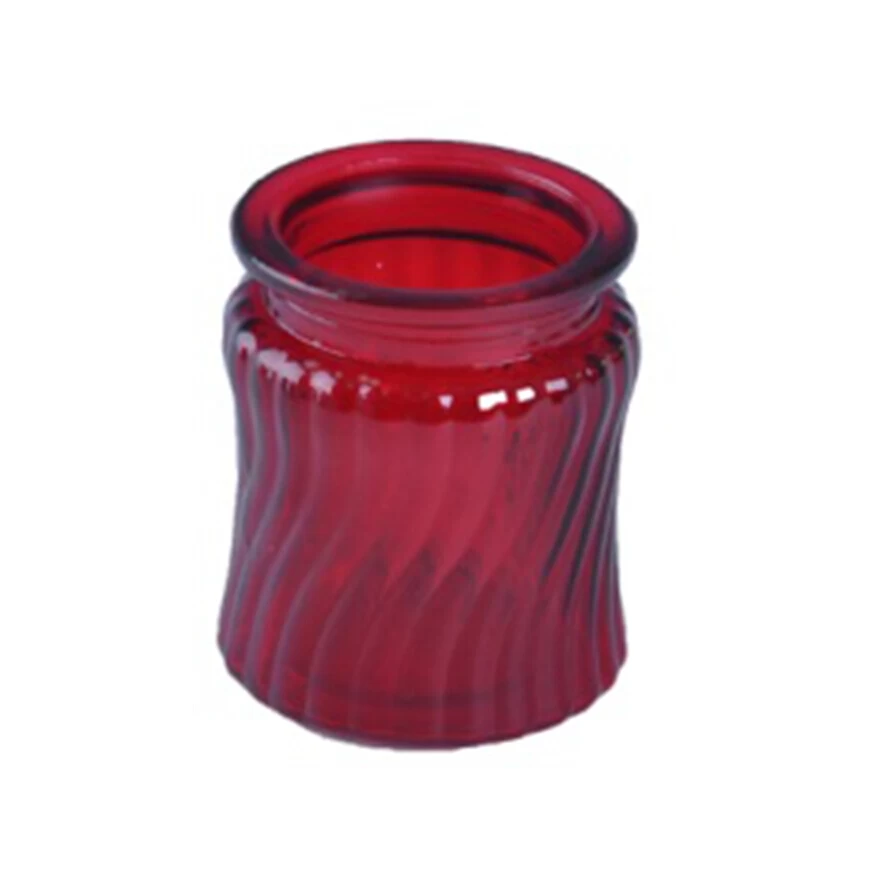  red glass candle jar