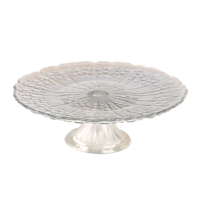 Beatiful pearl glass plate with base