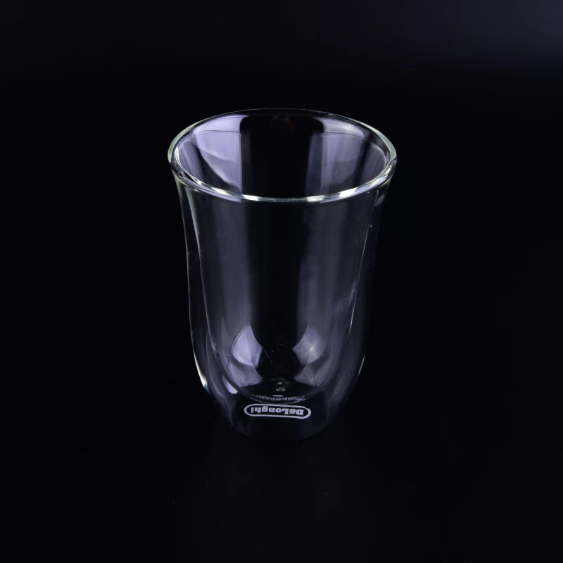 10oz thick double wall heat resistant glass coffee cup