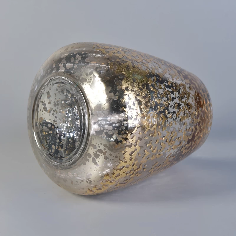 glass candle holder with foil gold printing