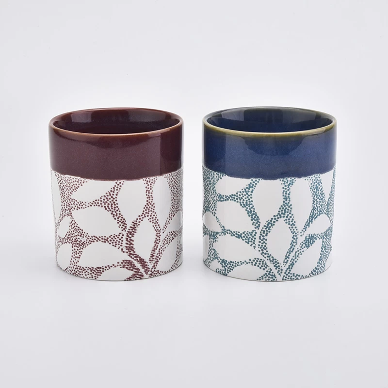9oz Luxury ceramic candle jar with silk printing