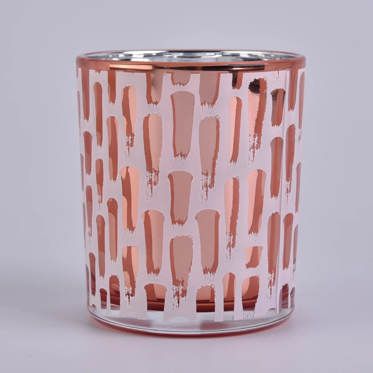 Rose Gold Plating Glass Candle Jars in Sunny Glassware