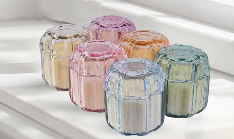 13oz glass candle vessels with lids bulk