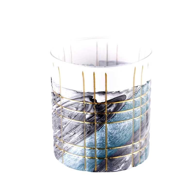 luxury new pattern glass candle jars for home decor wholesale