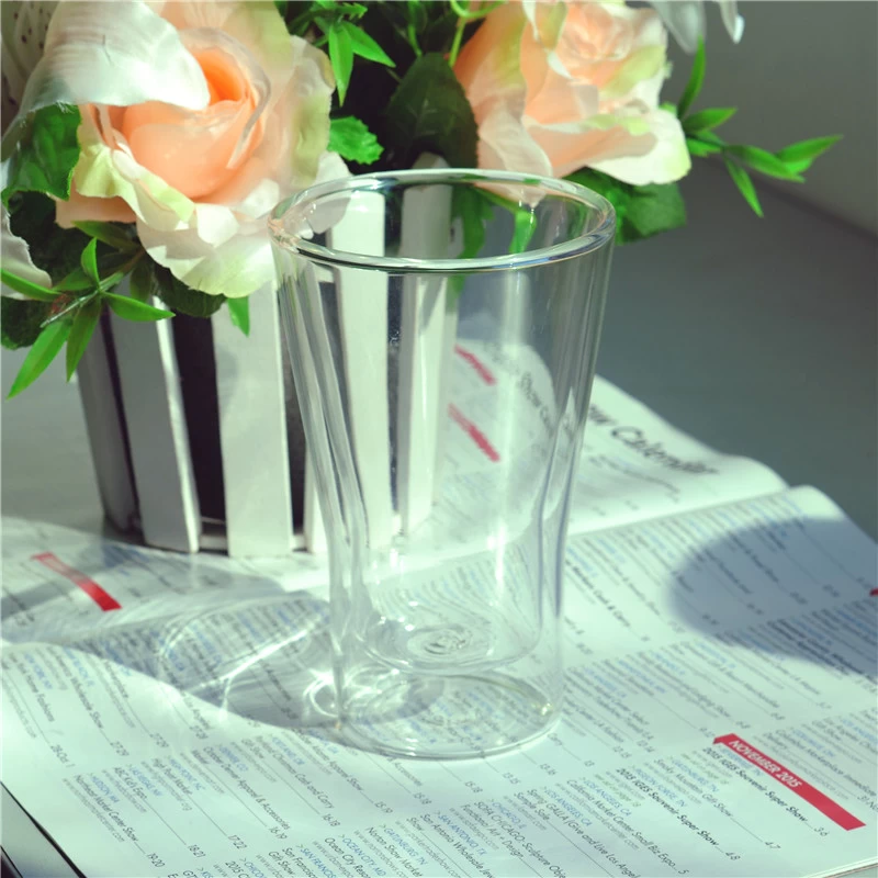 Customized pyrex double wall coffee glass cup double wall glass