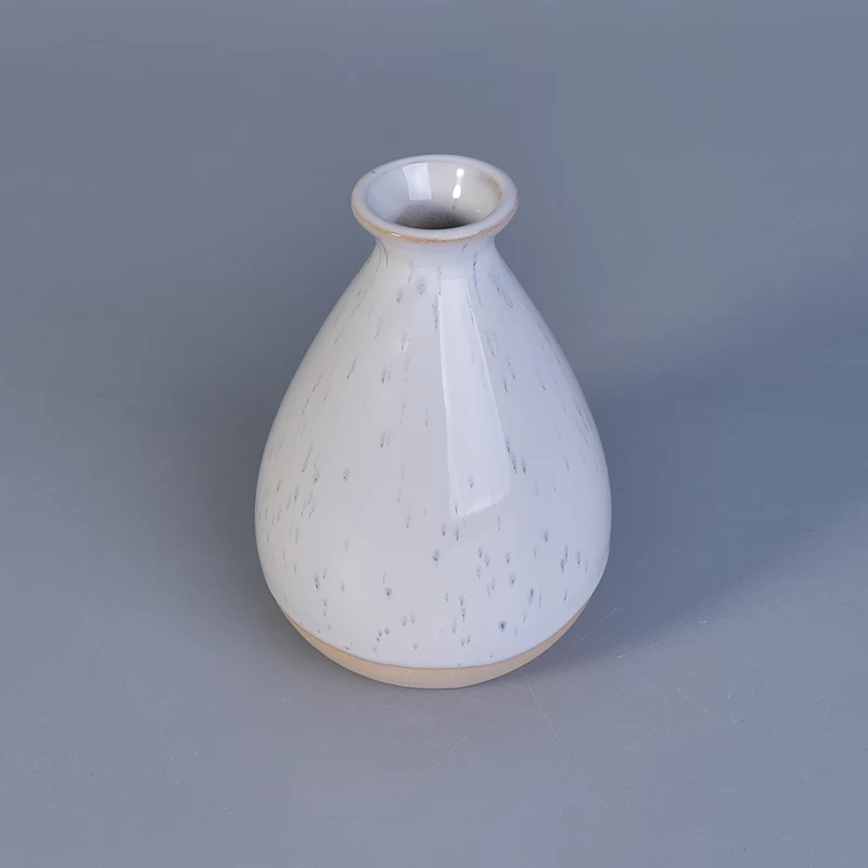 Black spots white glazing ceramic home fragrance diffuser bottle
