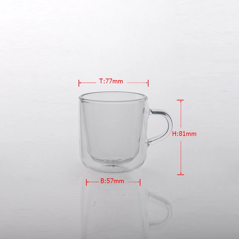 Double wall glass cup for coffee tea