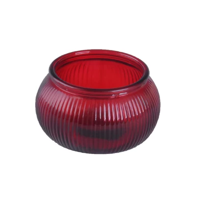 red glass candle holder   
