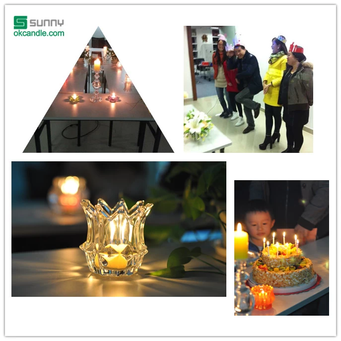decorate birthday party with glass candle holder