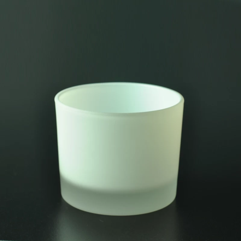frosting white glass candle vessel 