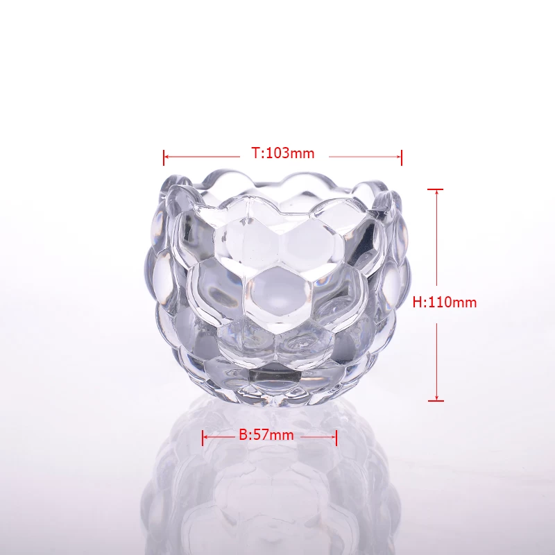 Big round  clear glass candle holder