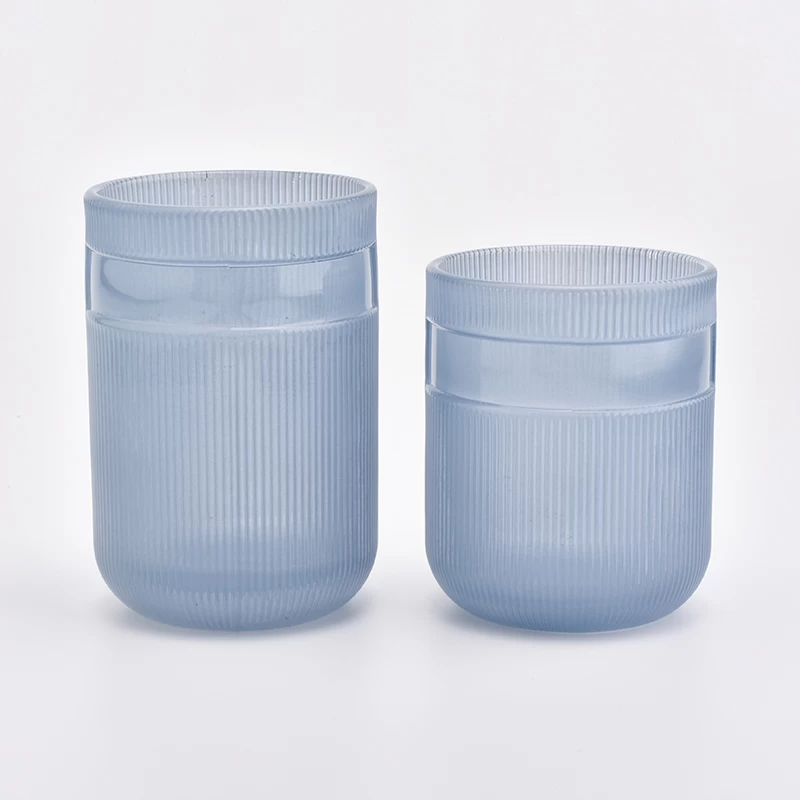 glass candle jars with metal label