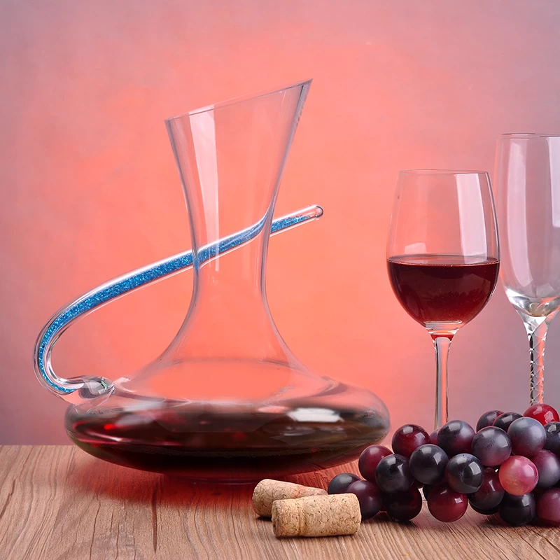 Hand blown crystal wine decanter
