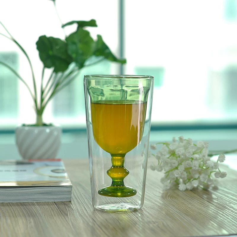 Borosilicate double wall drinking glass