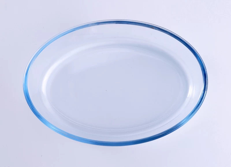 Heat resistant round baking glass plate