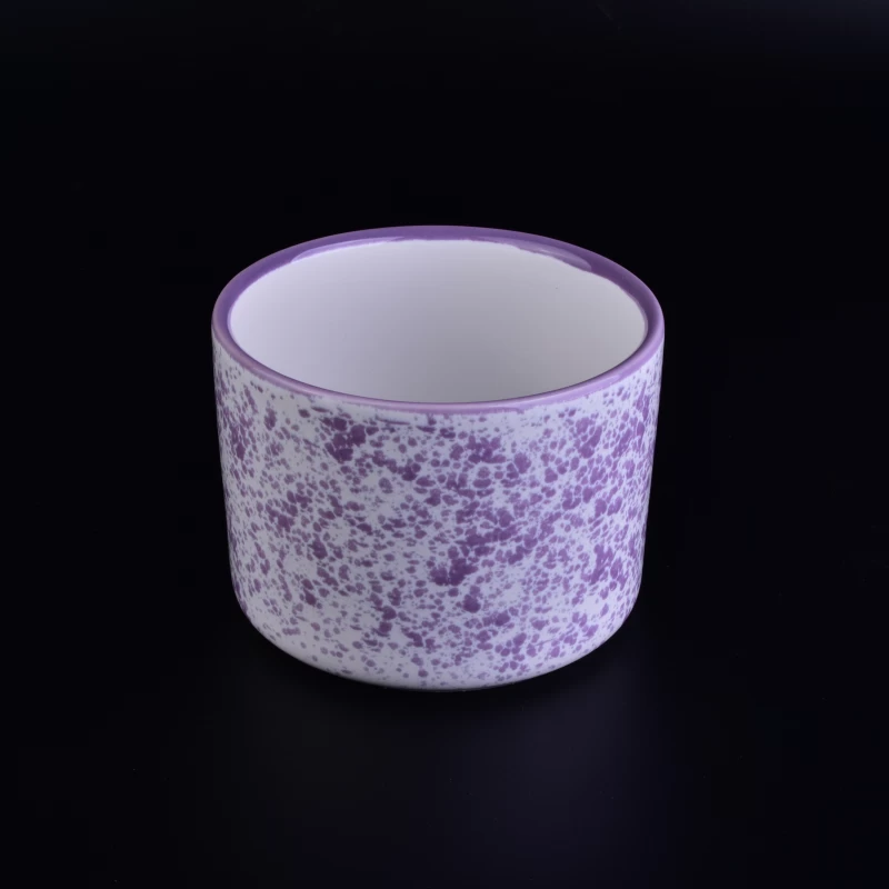 ceramic candle jar with decorative pattern