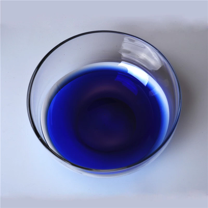 Hot sale blue white cloudy finish solid glass container for candle 