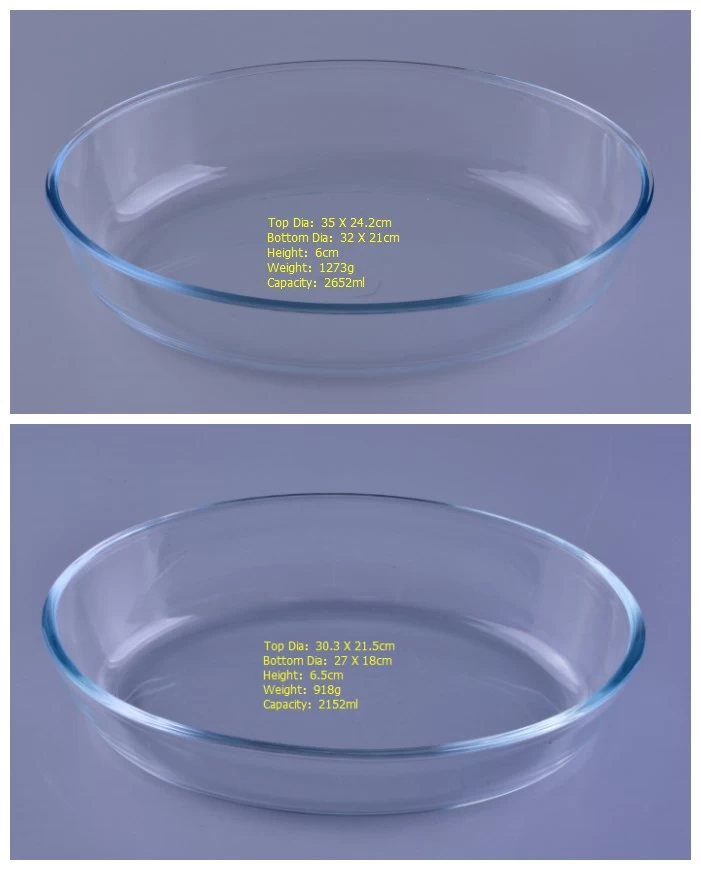 oval shape  glass dish