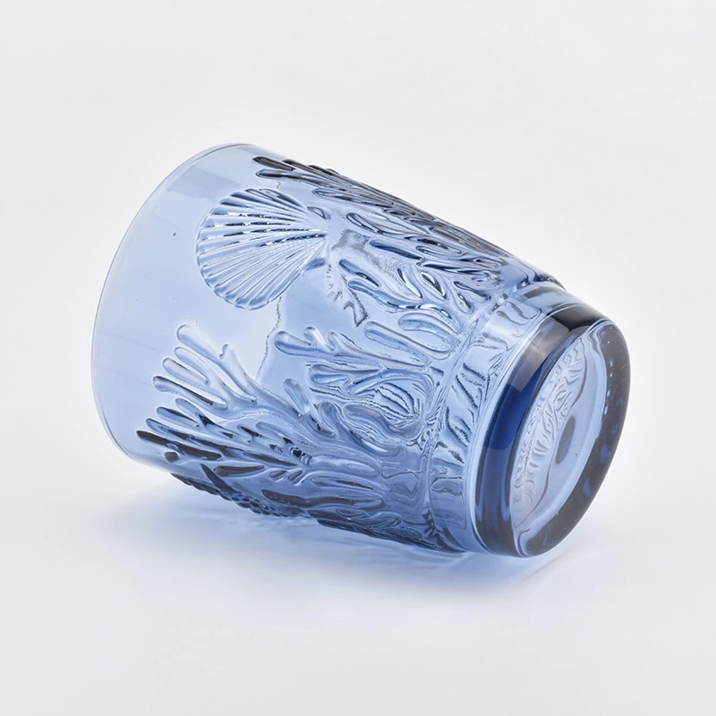 blue sea horse pattern candle cup from Sunny Glassware