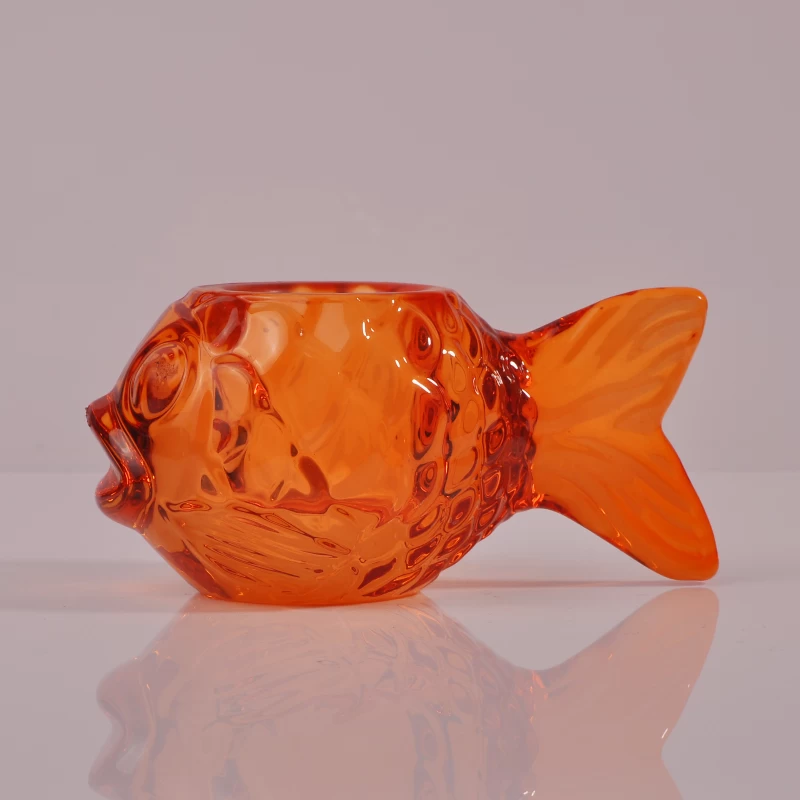 goldfish shape glass tealight holder