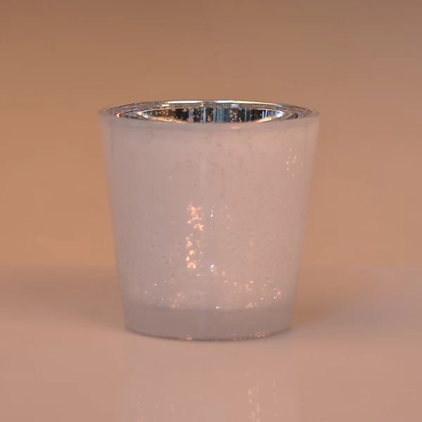 Luxury V shape white mercury glass candle jars