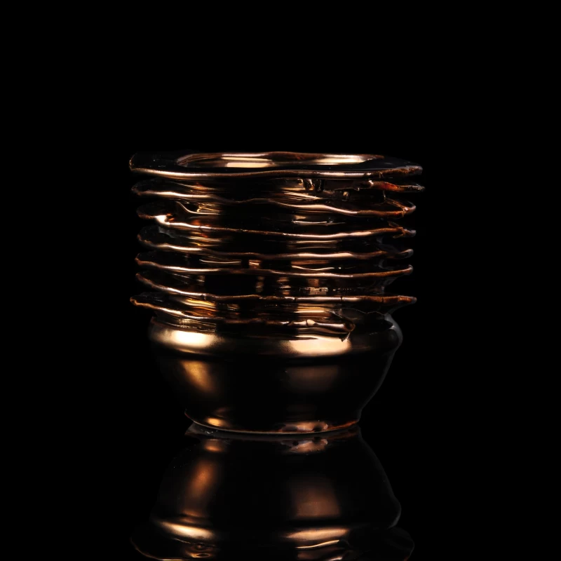 gold luster glaze ceramic candle jar