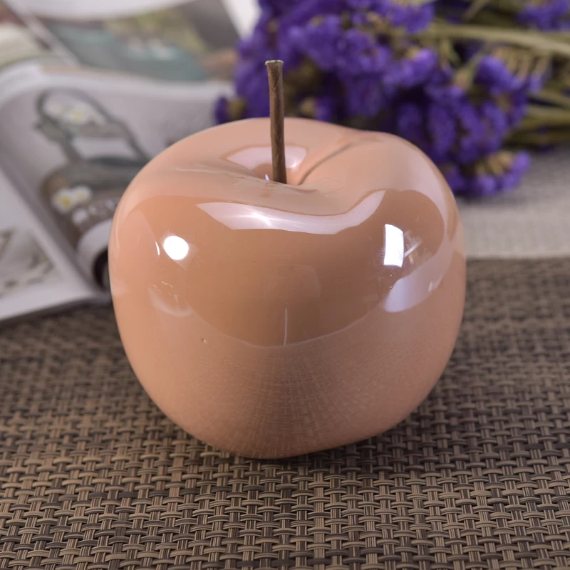 Apple Shaped Decorative Pearl Glazed Ceramic Table Centerpiece
