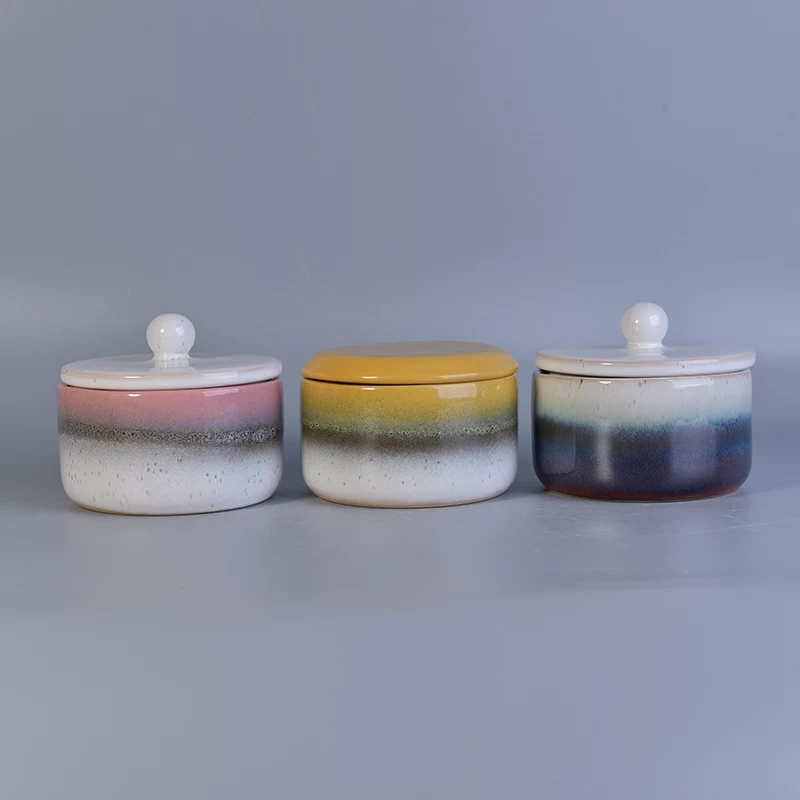 ceramic candle jar with lids