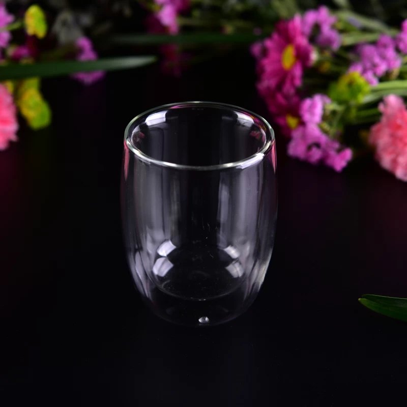 Heat resistant double walled whisky glass cup
