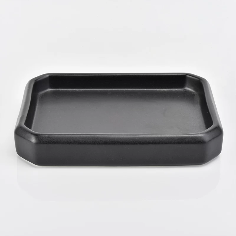 Black ceramic bathroom accessory soap dish 