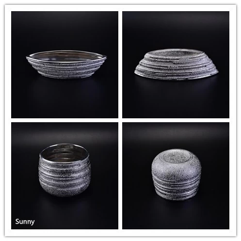Special decoration silver electroplating ceramic candle vessels 