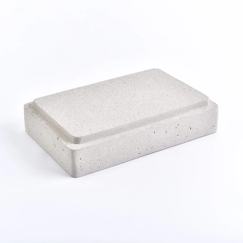 rectangle organic concrete plates for soap for bathroom