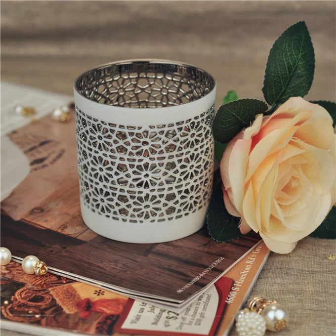 Decorative silver color Ceramic Tealight Candle Holder