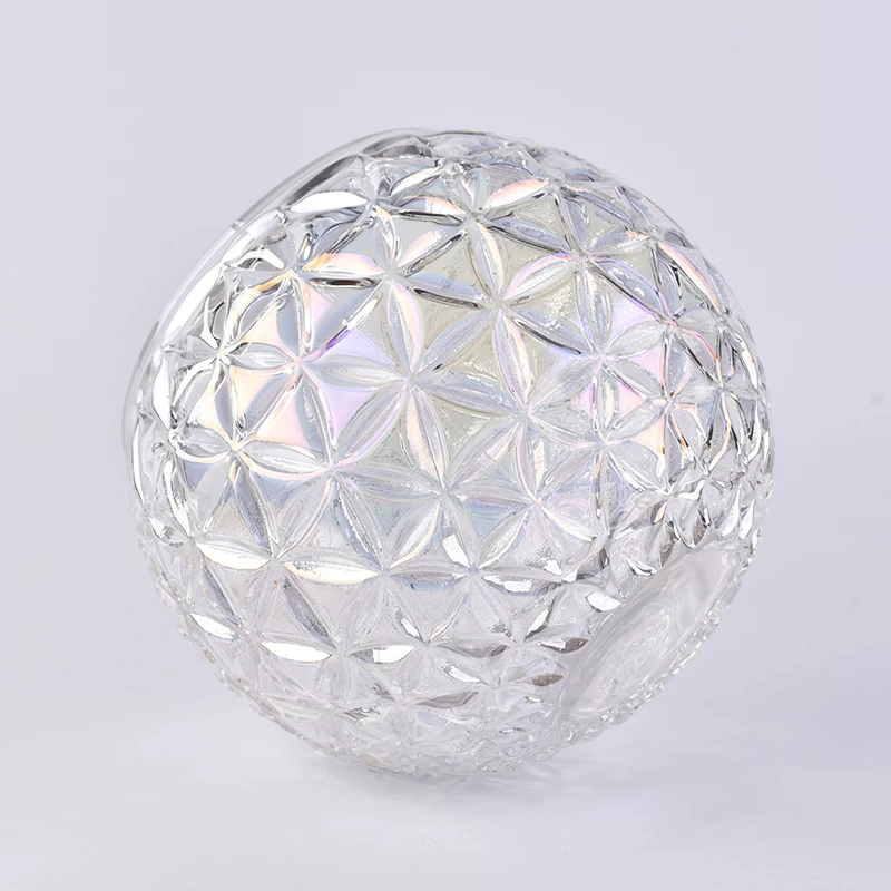 Large pearl white glass ball flower vase wholesale