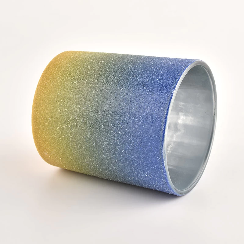 10oz gradient blue color glass candle jar for home decor wholesale